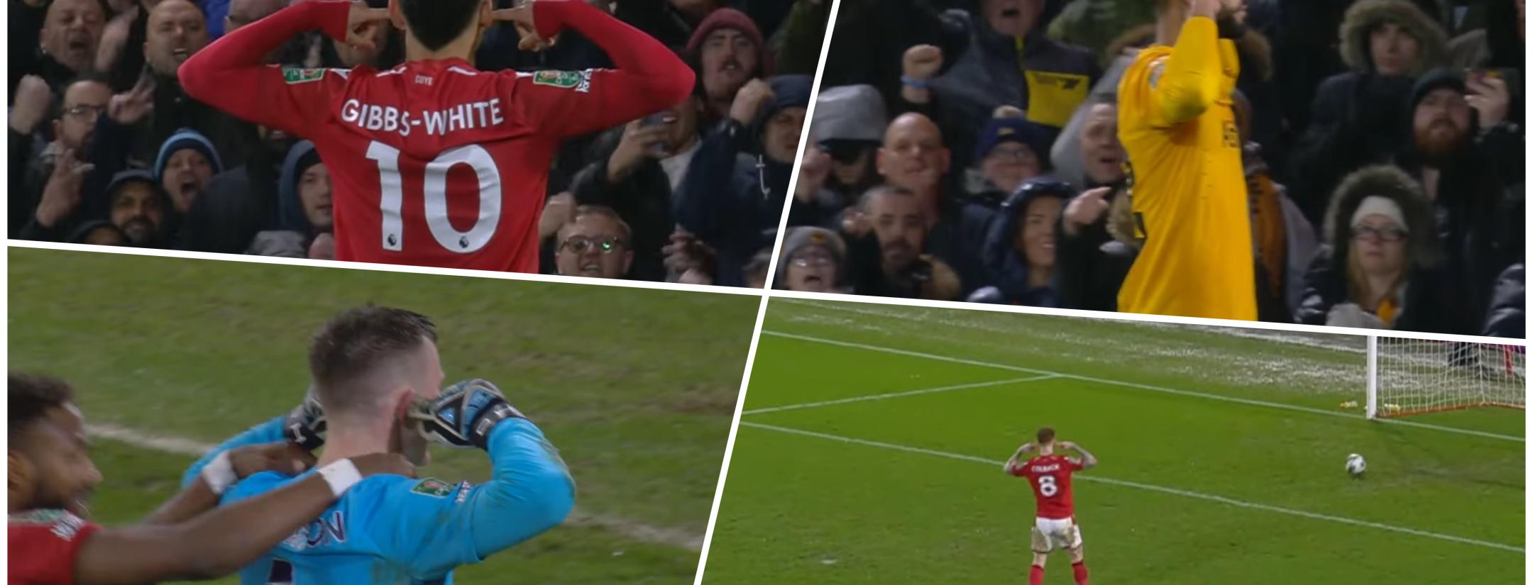 Nottingham Forest and Wolves penalty celebrations