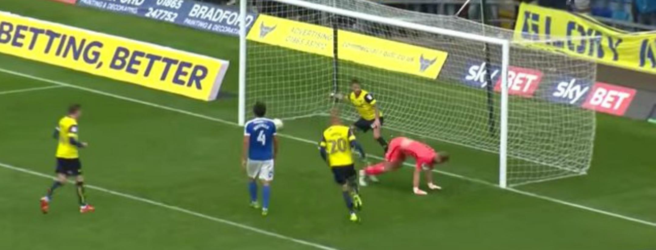 Chris Maguire trolls the goalkeeper.