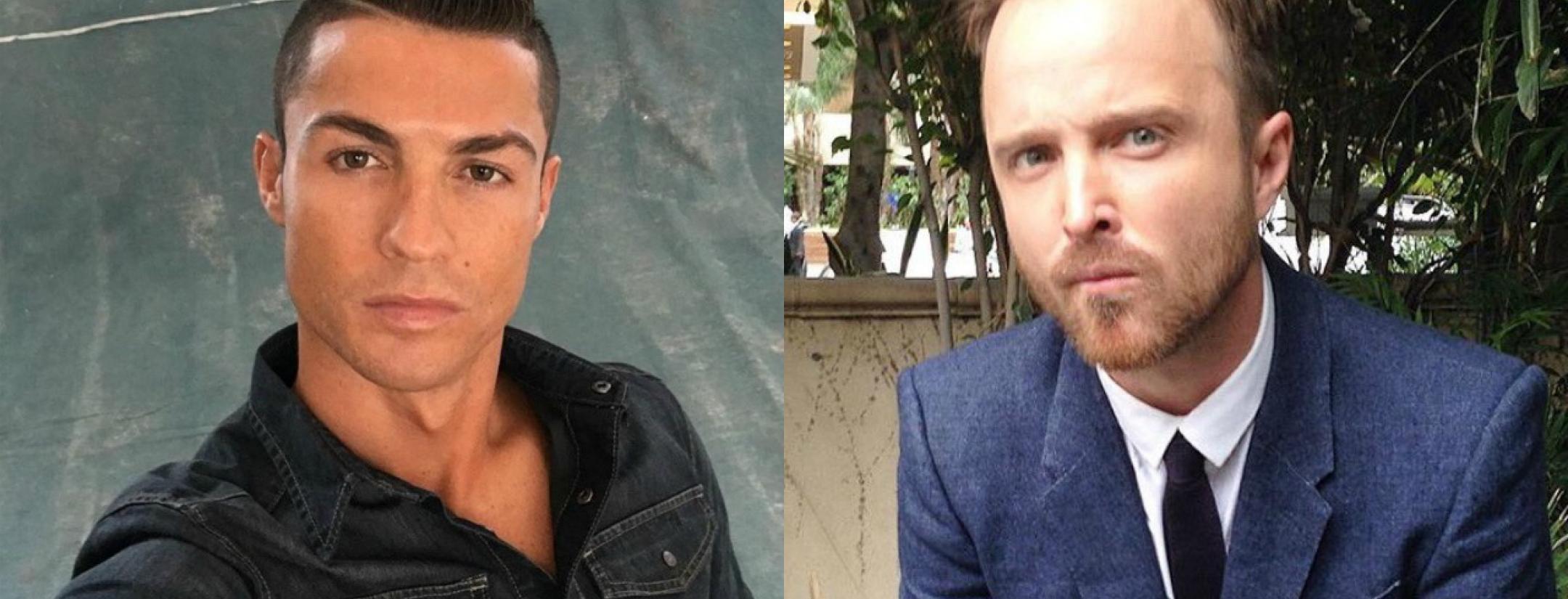 Cristiano Ronaldo and Aaron Paul play poker.