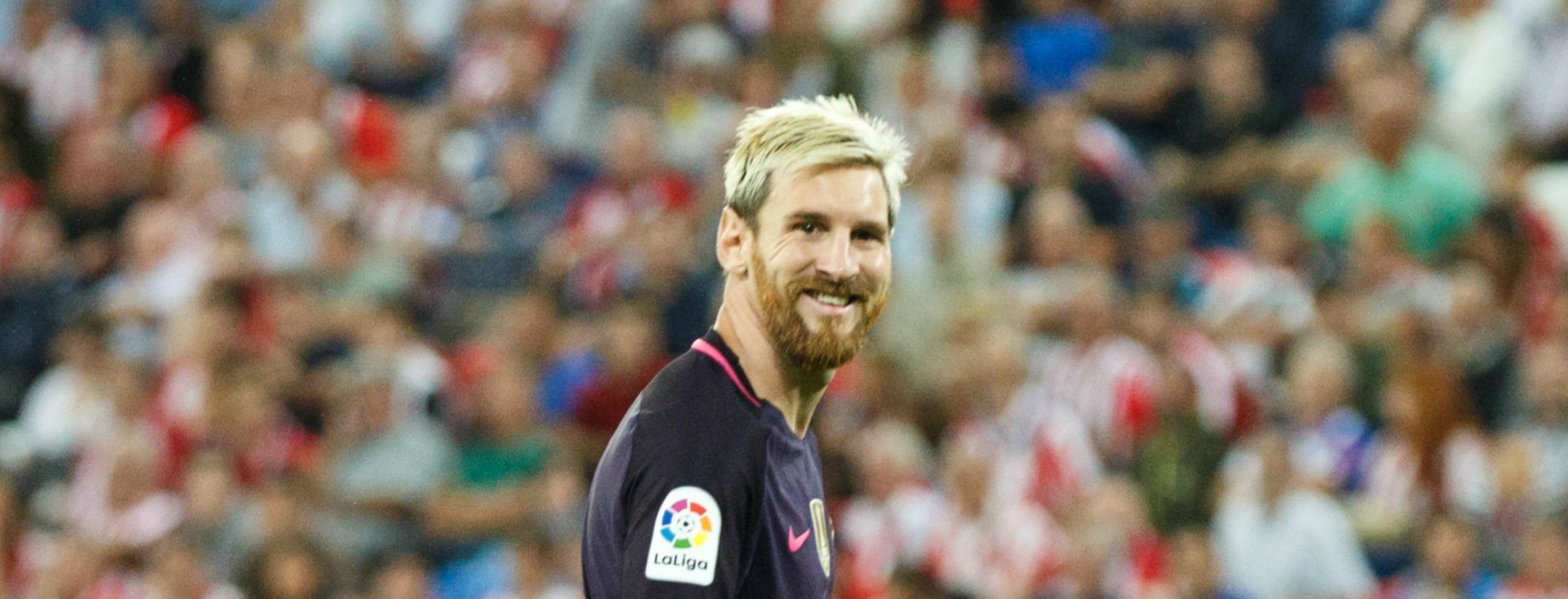 Lionel Messi with blonde hair