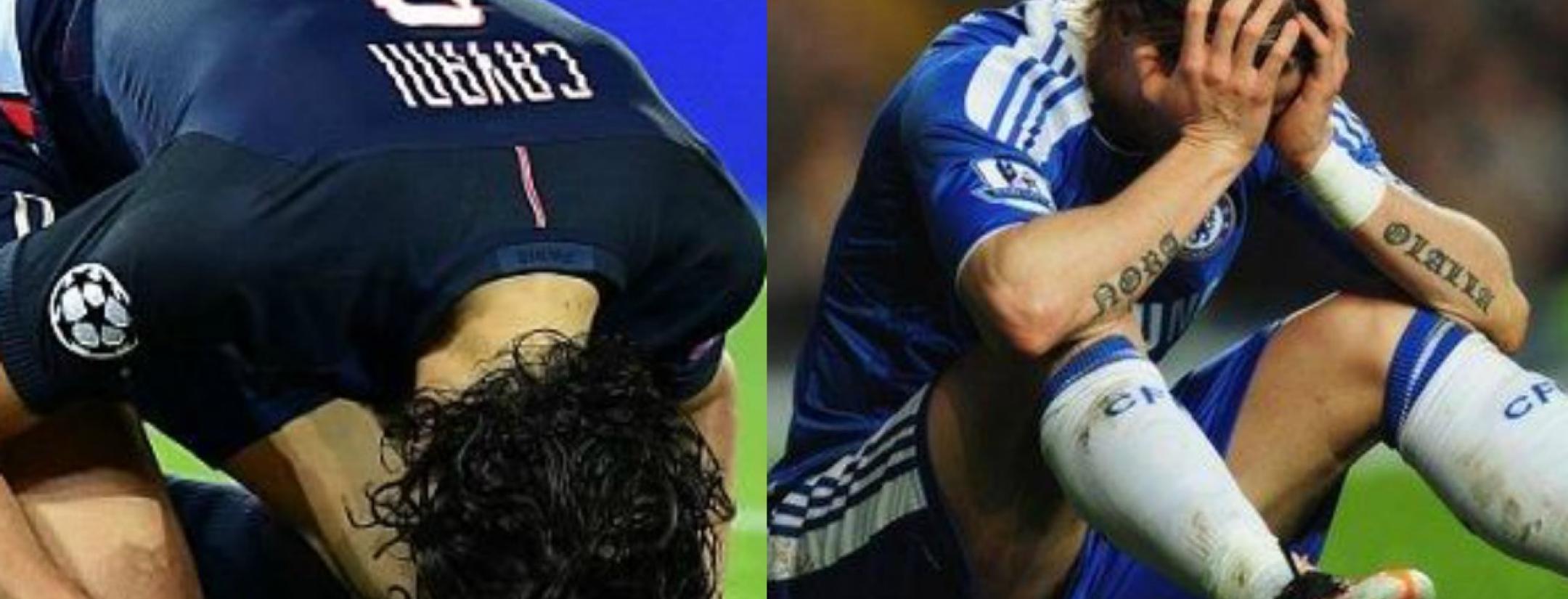 Edinson Cavani and Fernando Torres