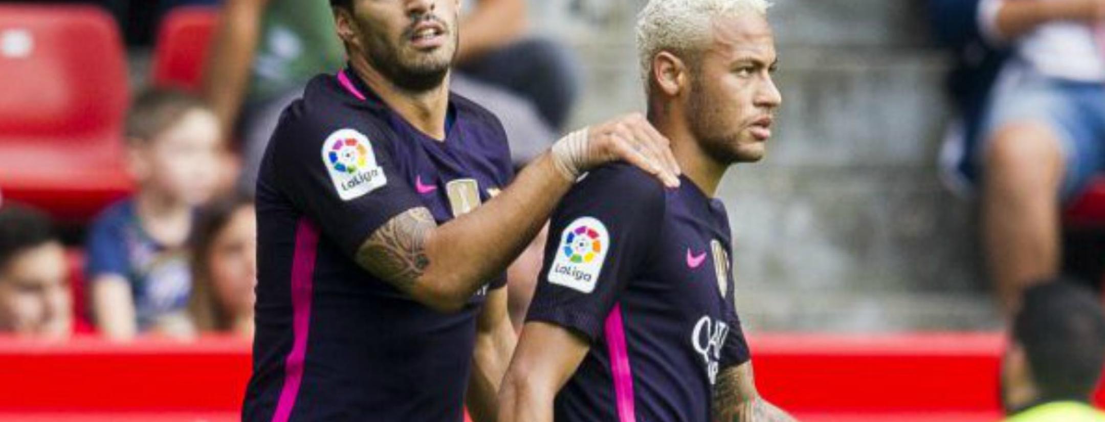 Luis Suarez and Neymar lead Barcelona.
