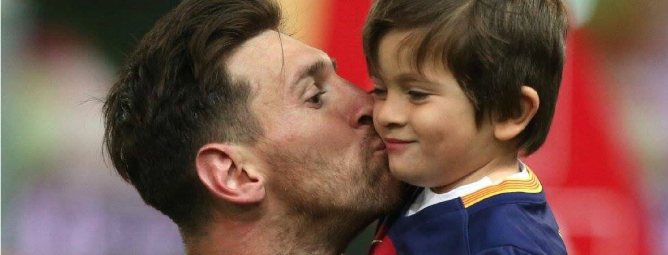 Thiago Messi and his father, Lionel Messi
