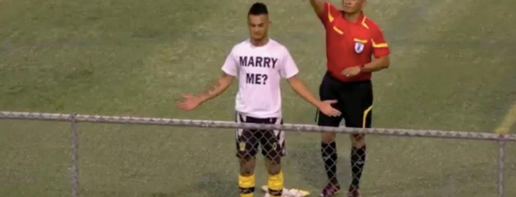 Player is booked after proposing