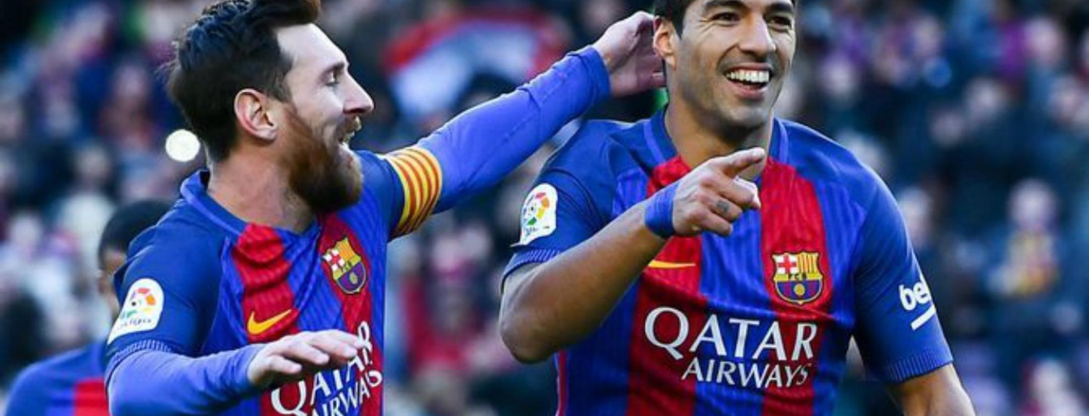 Lionel Messi and Luis Suarez