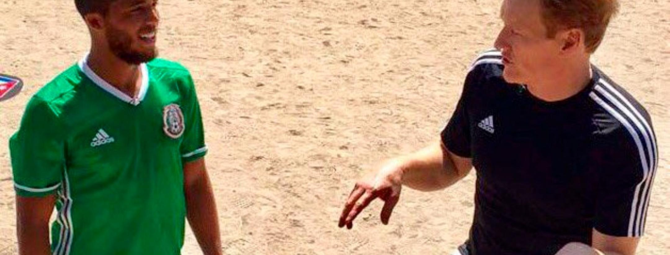 Conan O'Brien and Giovani Dos Santos