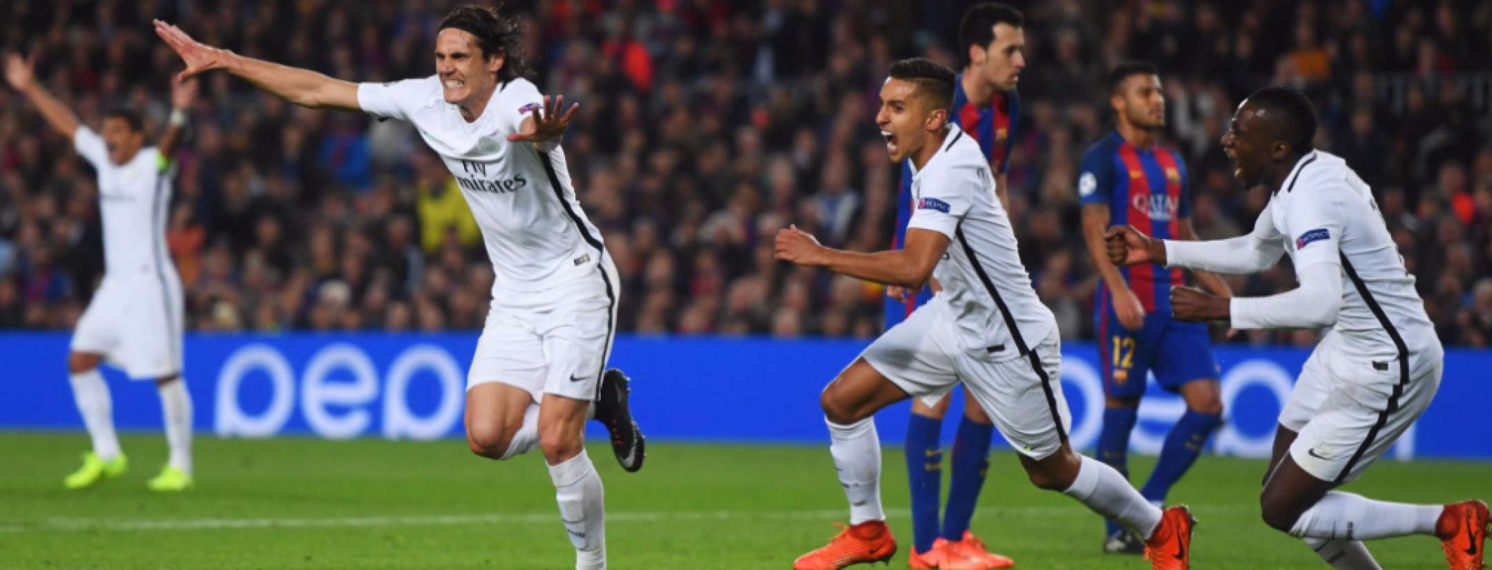 Edinson Cavani goal vs Barcelona UCL