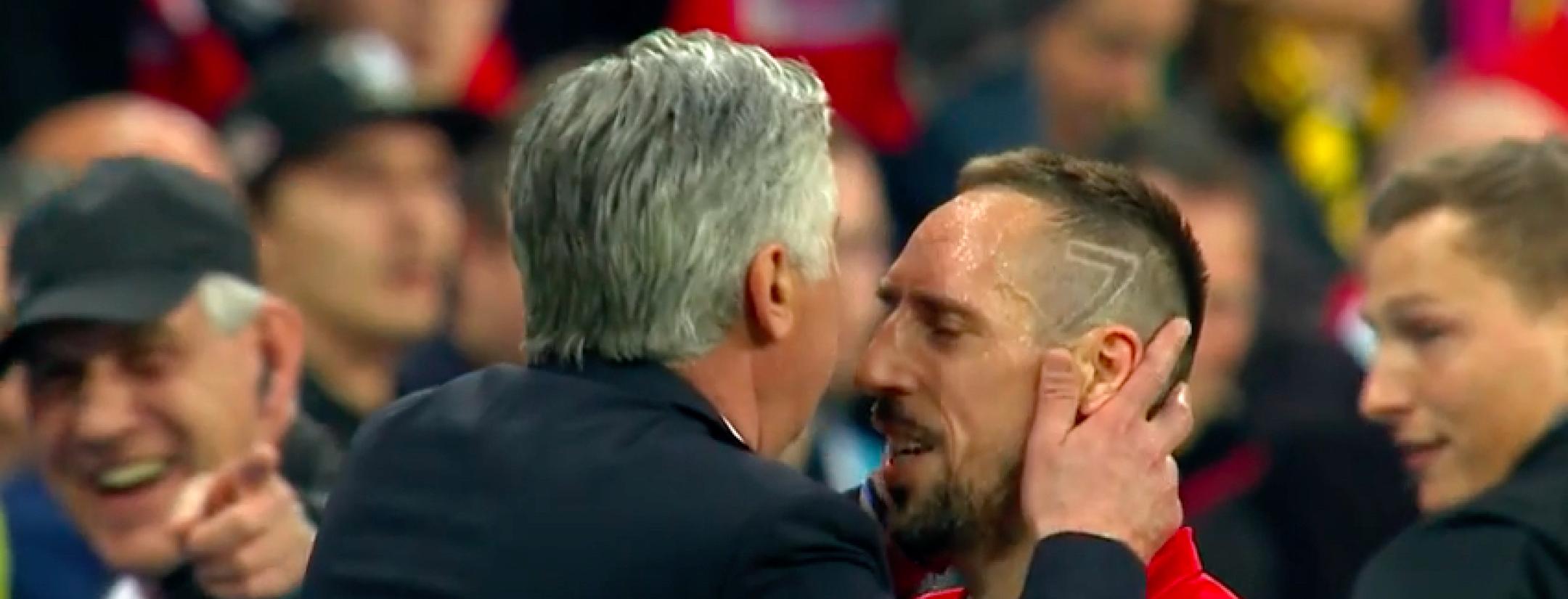 Carlo Ancelotti and Franck Ribery