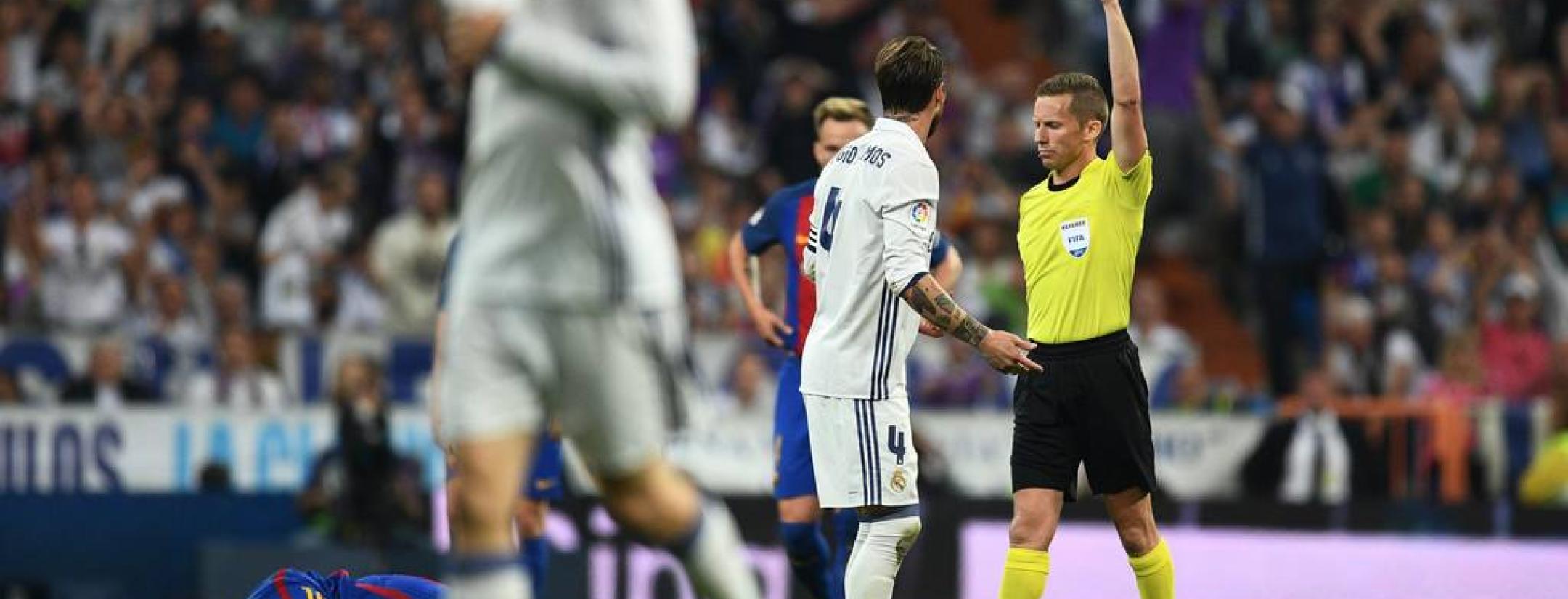 Footballers With The Most Red Cards: Sergio Ramos Red Card