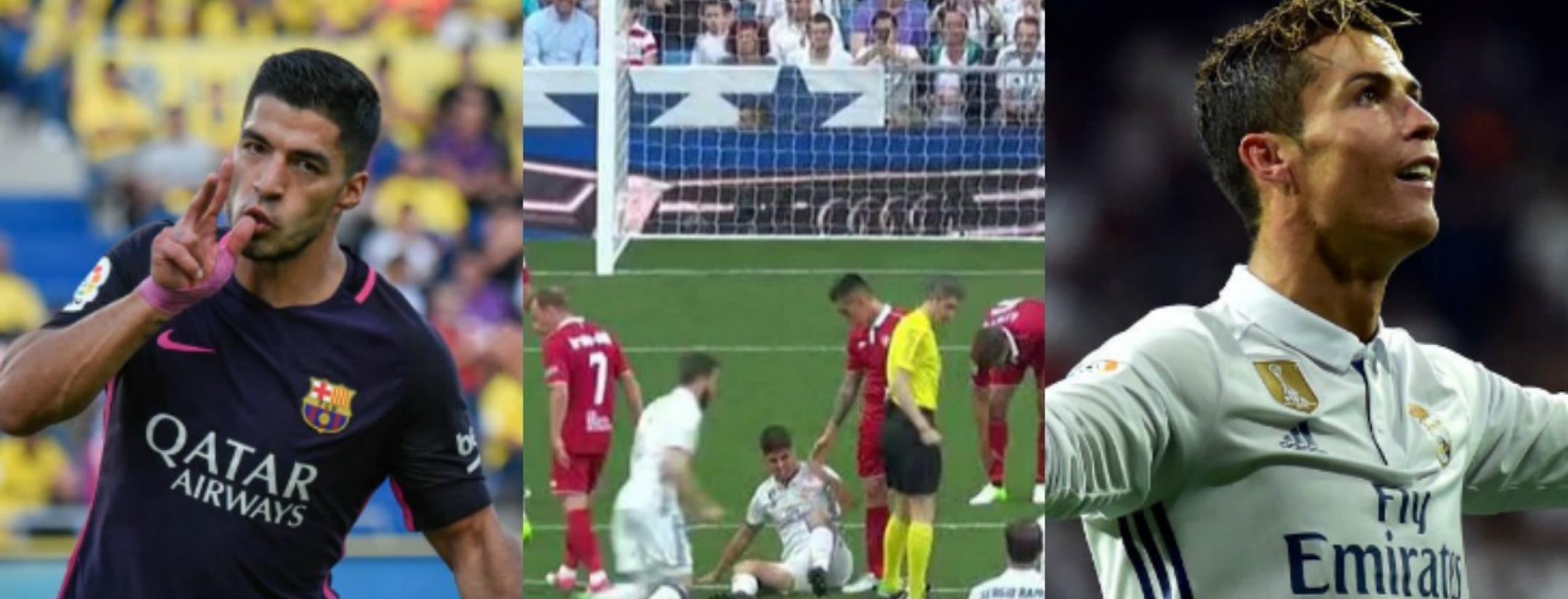 Luis Suarez, Nacho and Cristiano Ronaldo