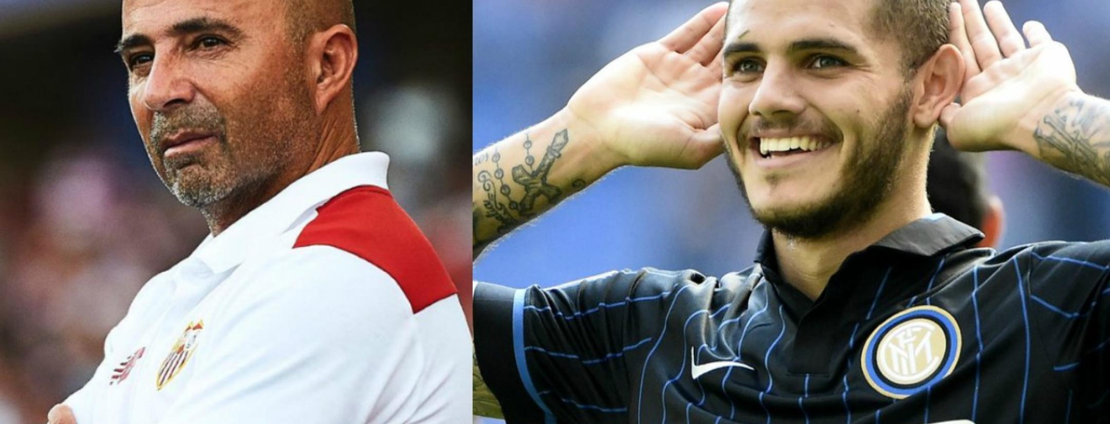 Jorge Sampaoli and Mauro Icardi