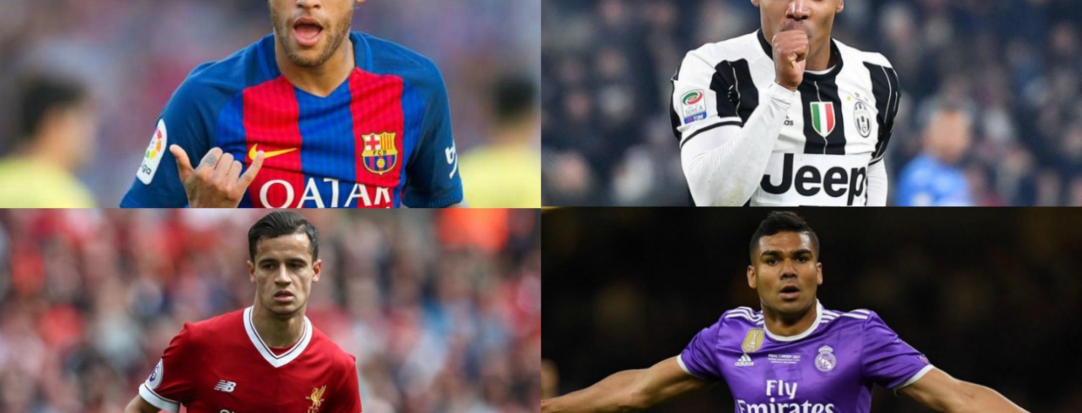 Neymar, Alex Sandro, Philippe Coutinho and Casemiro