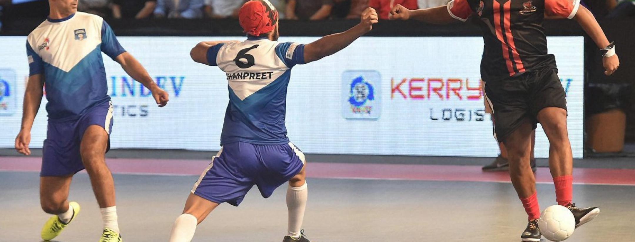 Ronaldinho playing futsal.