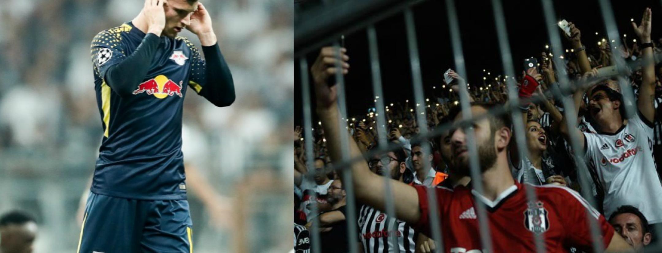 Timo Werner struggles with Besiktas crowd noise.