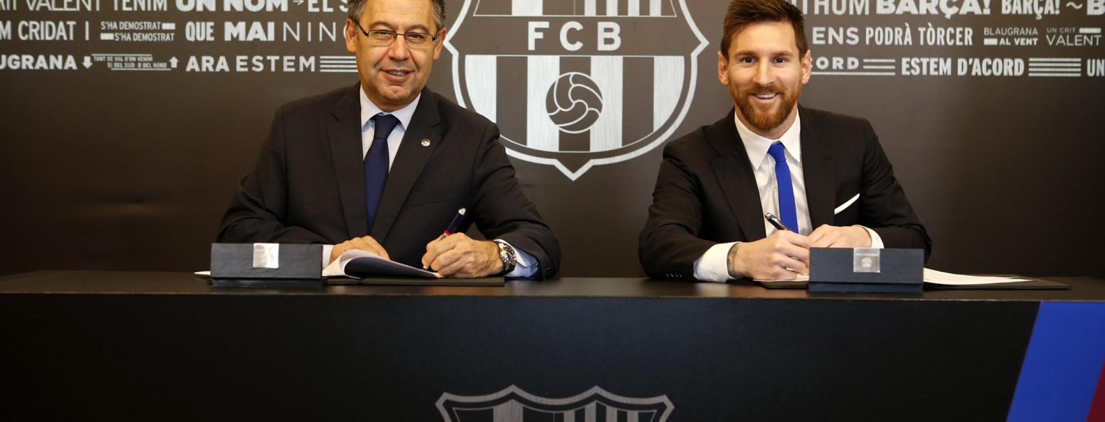 New Lionel Messi Contract - The Argentine star signed a new deal with Barcelona that will keep him at the club until 2021