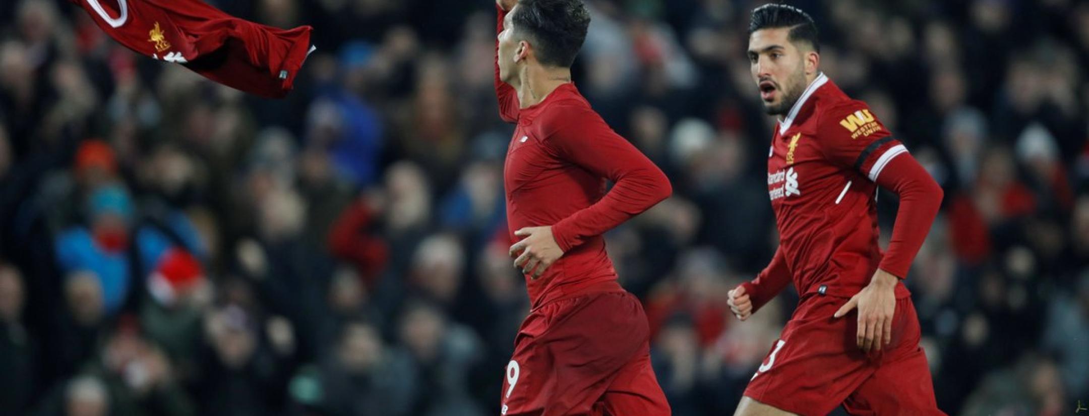 Roberto Firmino celebration Liverpool-Manchester City