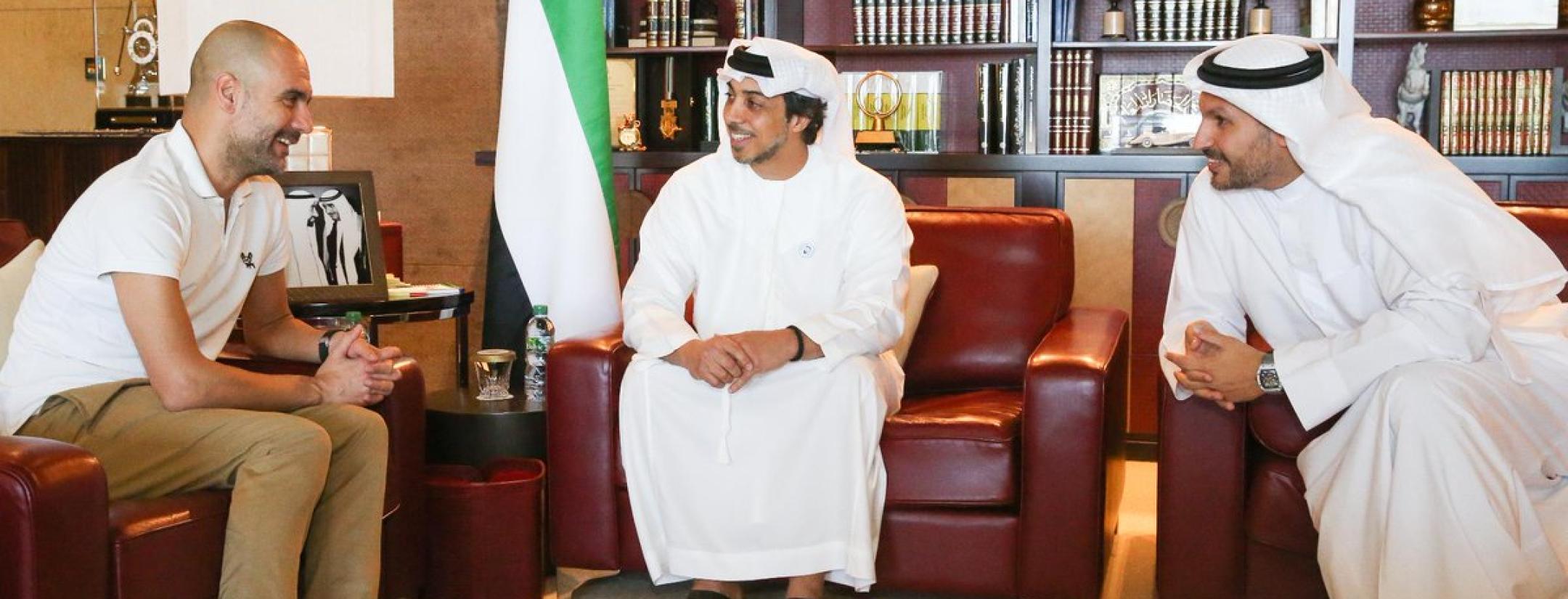 Man City ownership indulged in ice cream cake to celebrate their team's accomplishments.