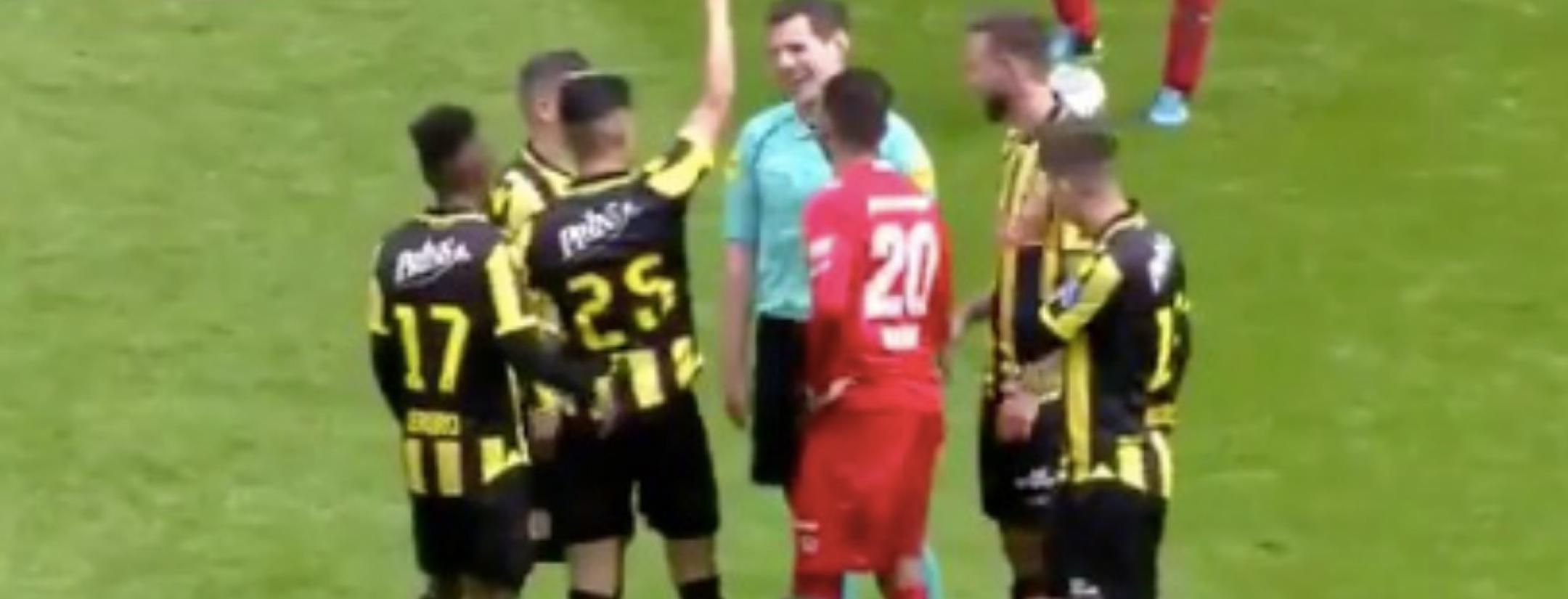 Referee booked for diving