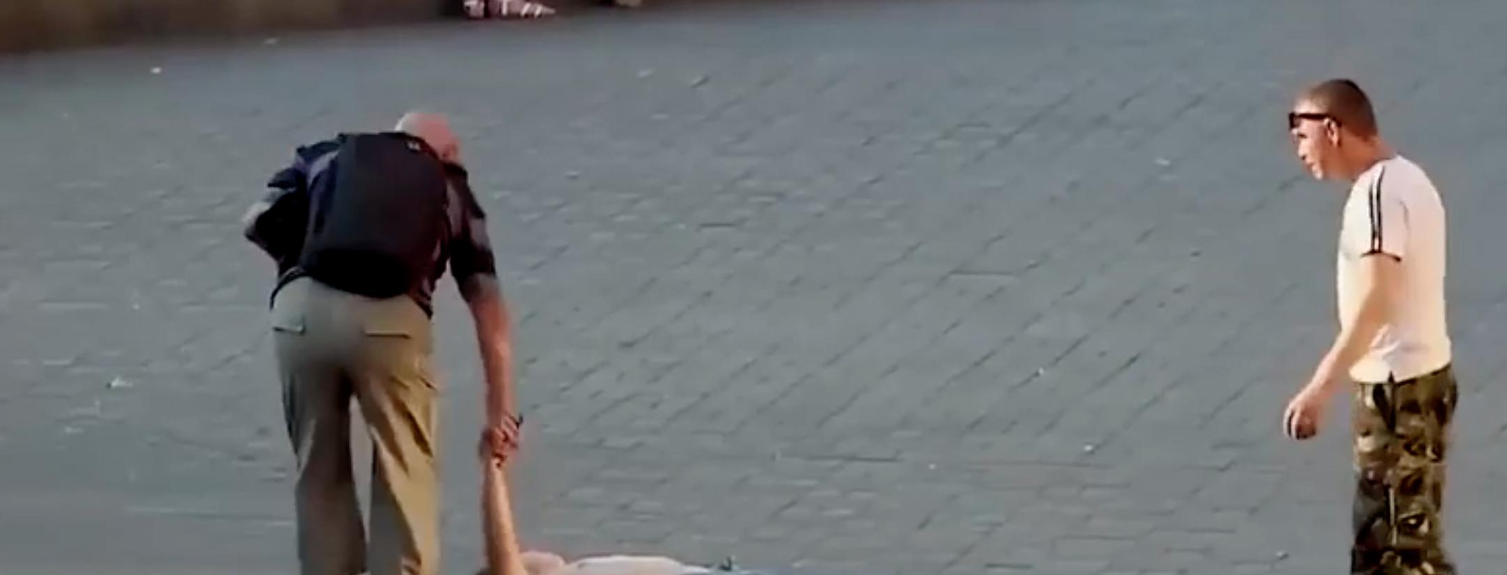 This Kiev thug picked on the wrong scarf seller ahead of the Champions League final