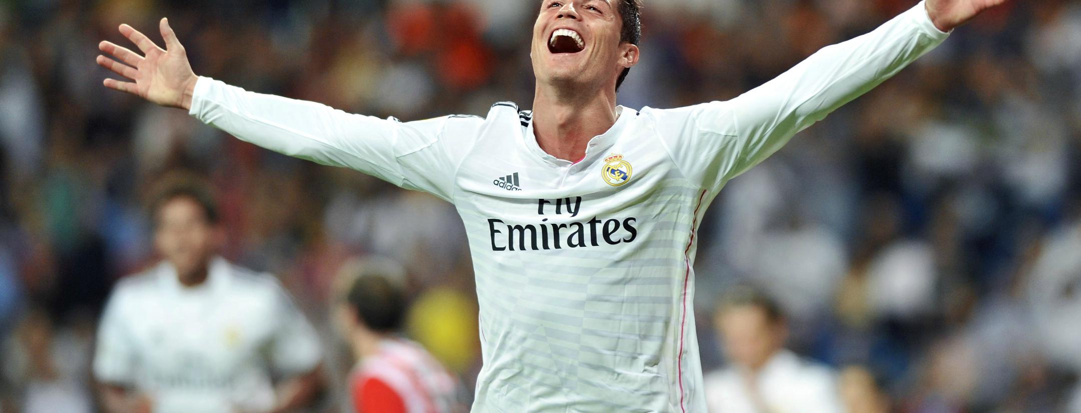 Ronaldo celebrates. Liverpool lost based largely on Loris Karius mistakes.