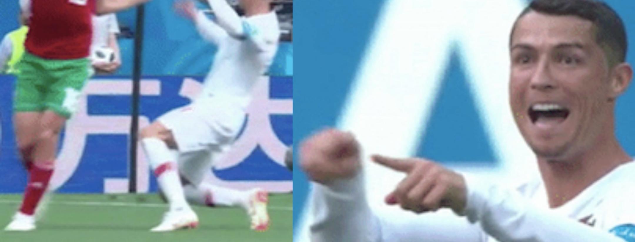 Cristiano Ronaldo dive vs Morocco