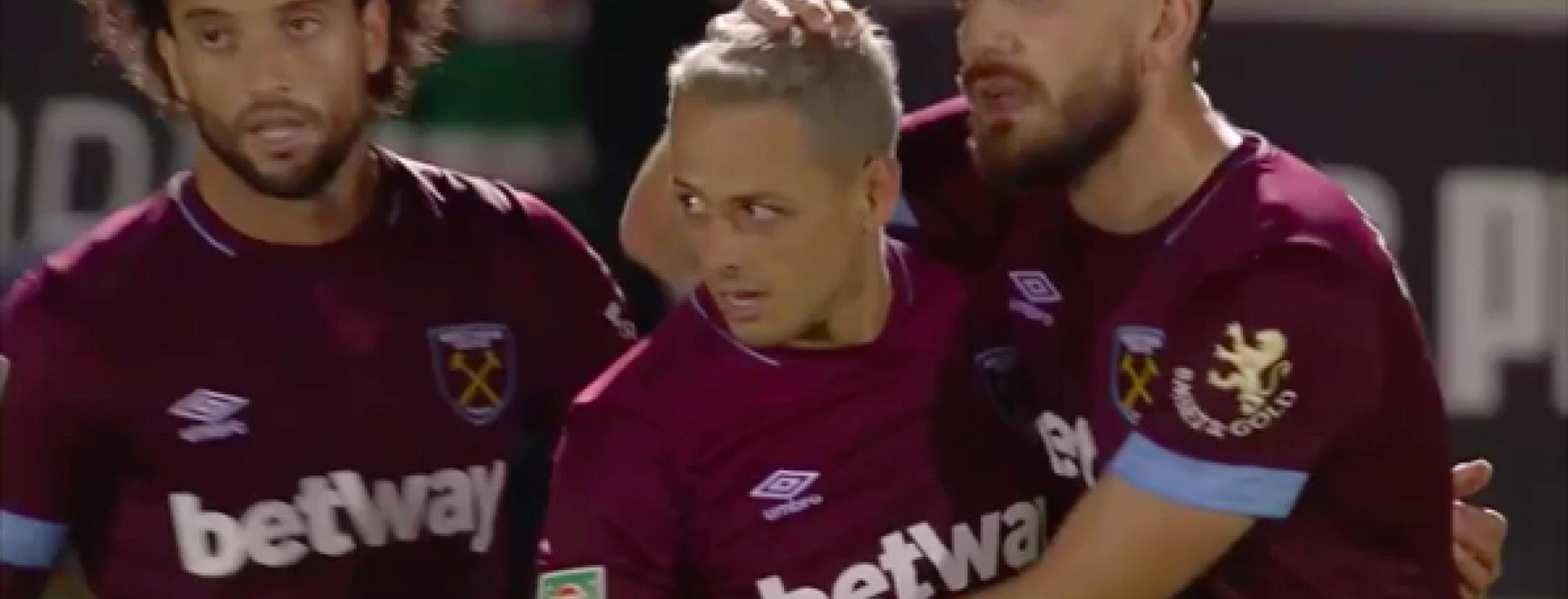 Chicharito West Ham goal vs Wimbledon