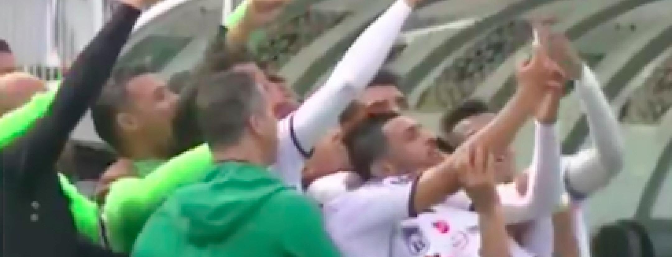 Soccer selfie celebration