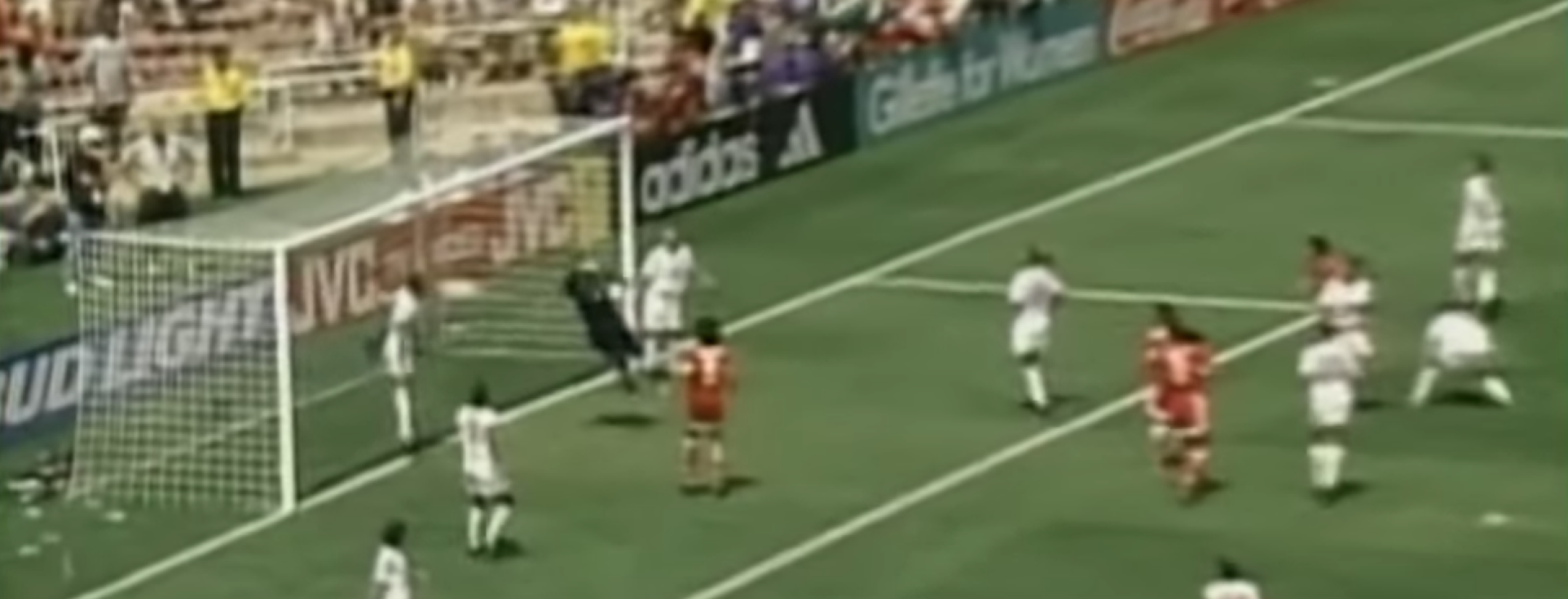 Kristine Lilly Header In 1999