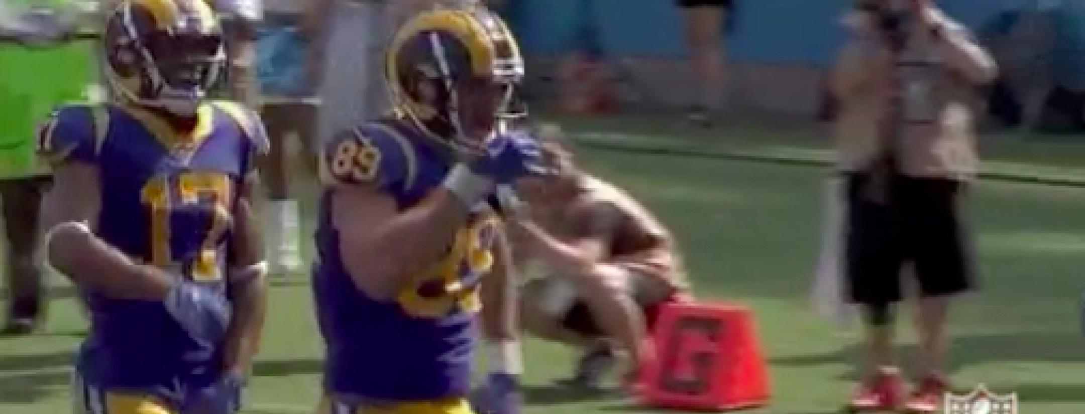 Tyler Higbee celebration