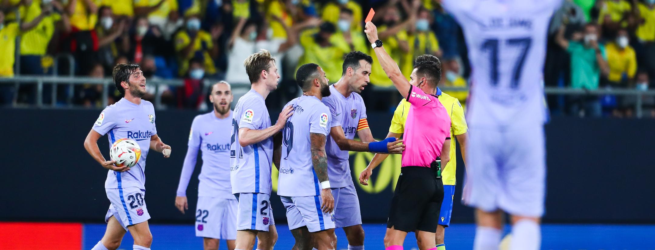 Sergio Busquets Kicks Ball At Opponent