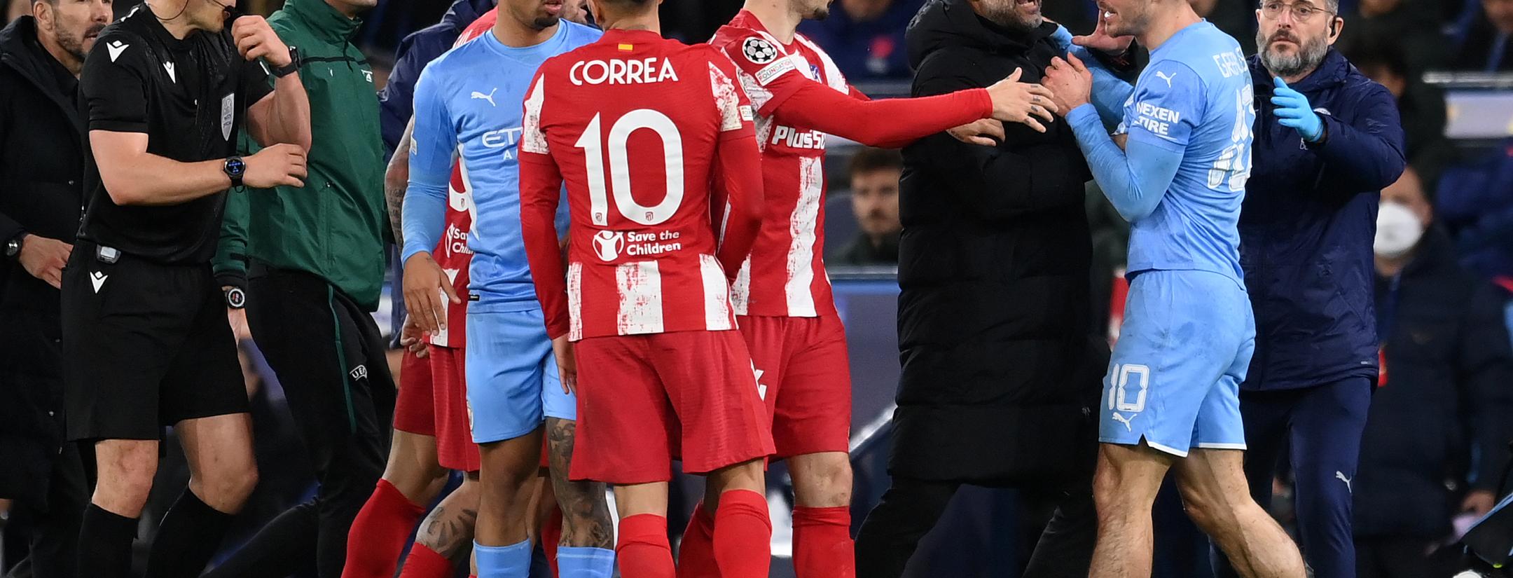 Grealish Correa Incident Man City Atlético Madrid