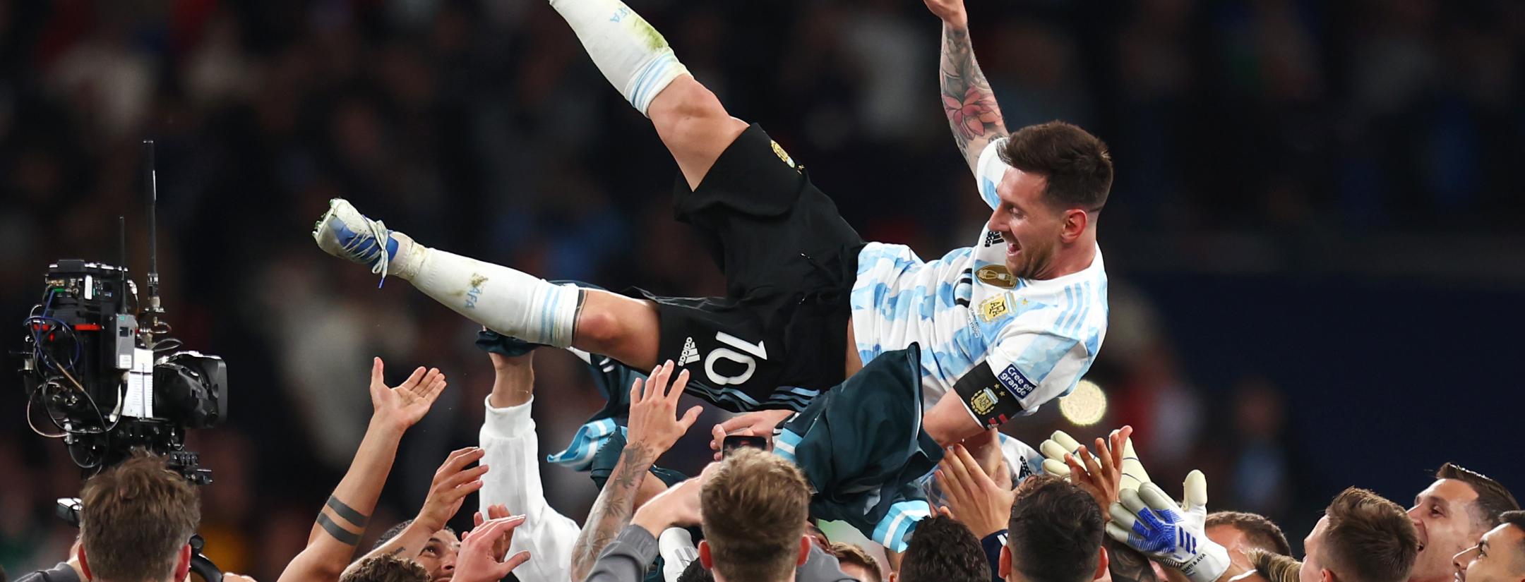 Lionel Messi Celebrates Argentina Italy Highlights