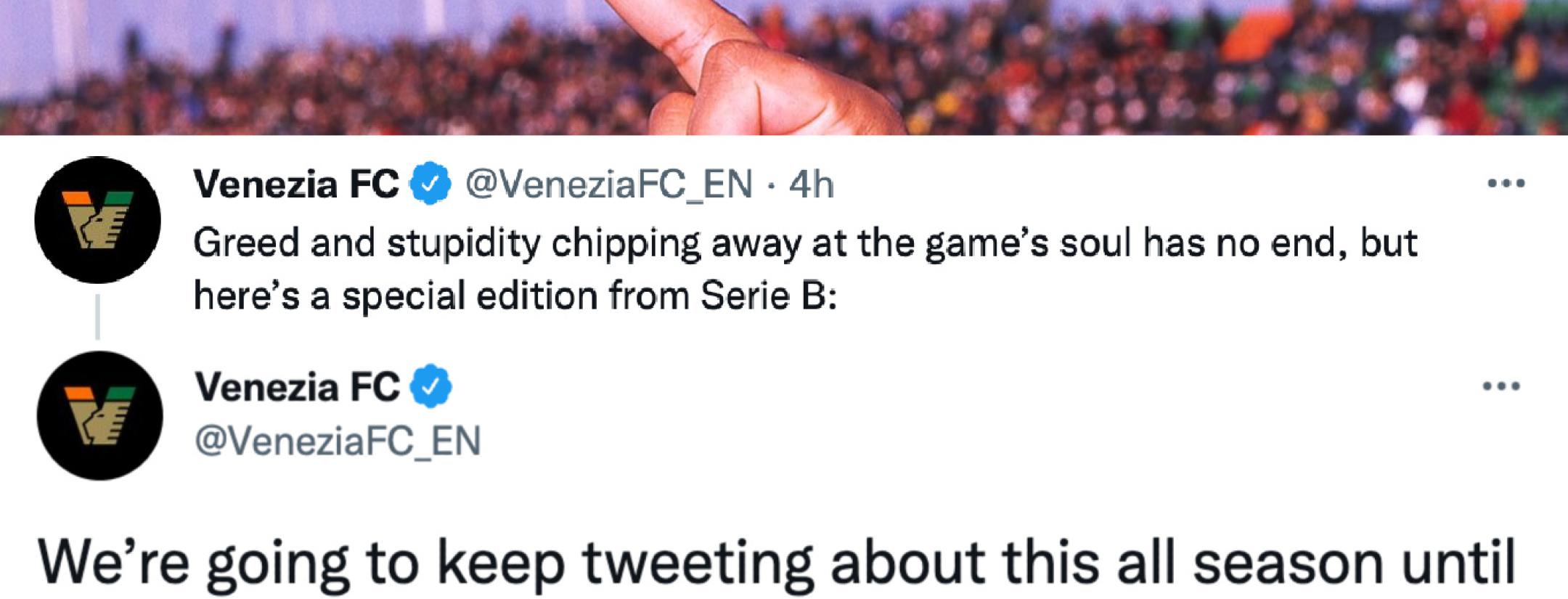 Venezia Serie B Tweet