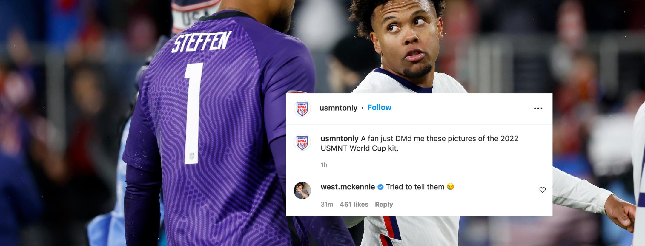 Weston McKennie comments on 2022 USMNT World Cup Jersey Leak