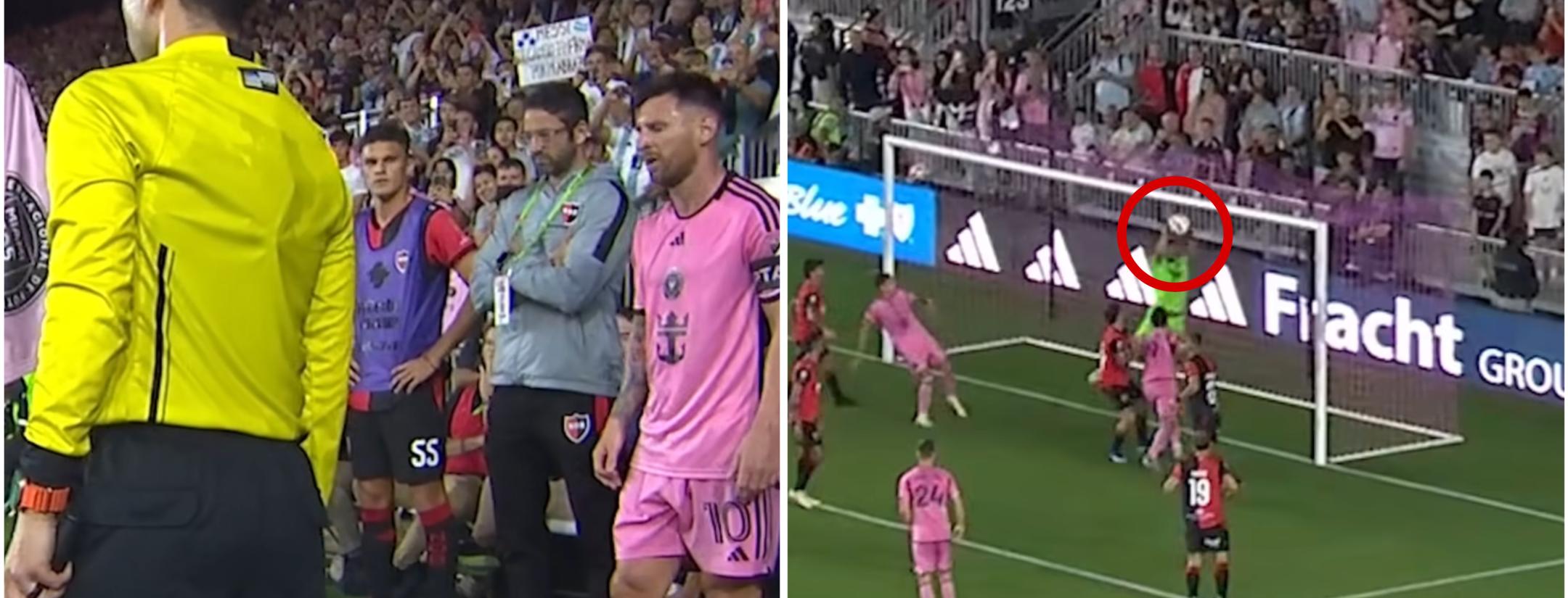 Lionel Messi corner kick goal attempt