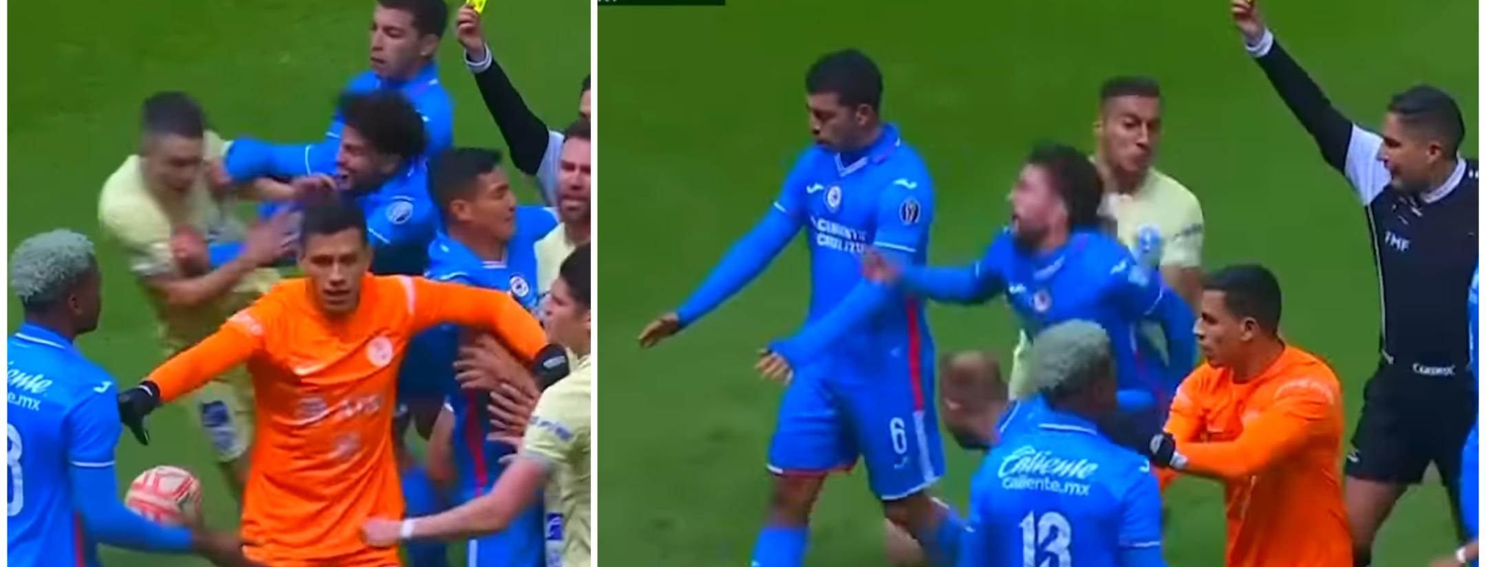 Empujón de Seba Cáceres a Nacho Rivero