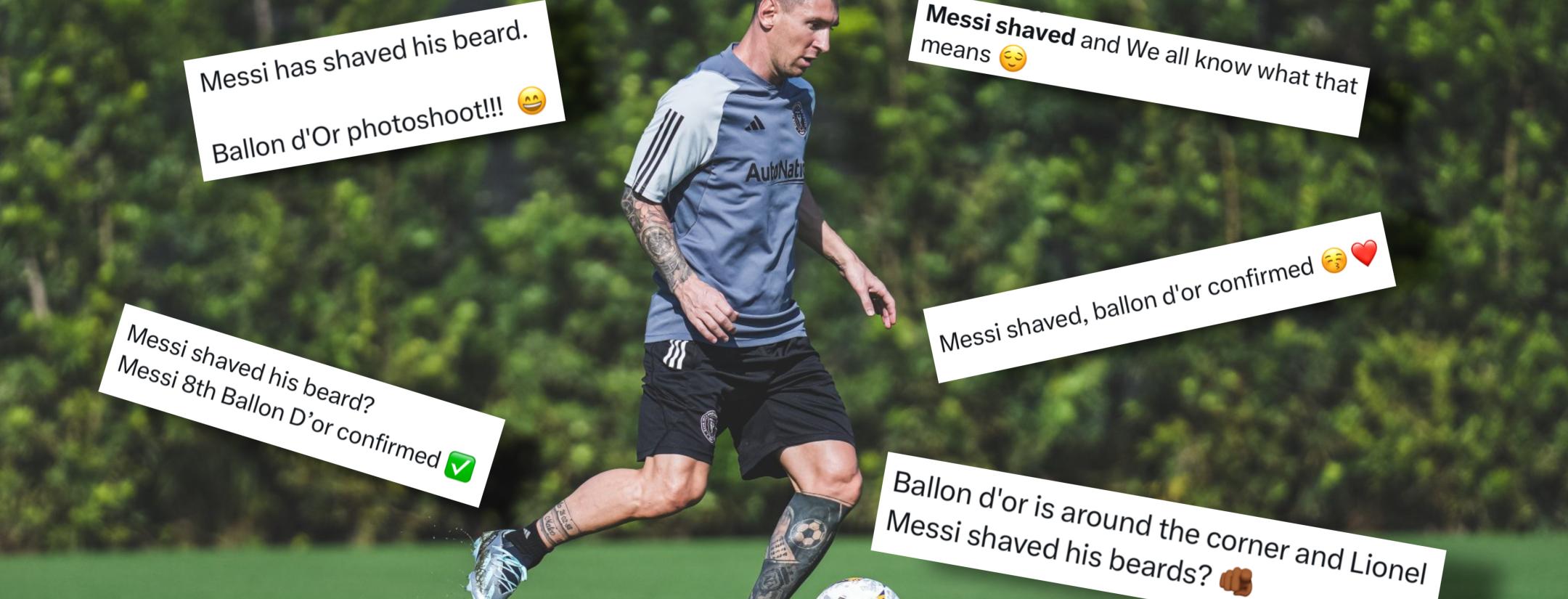 Messi shaves for Ballon d'Or