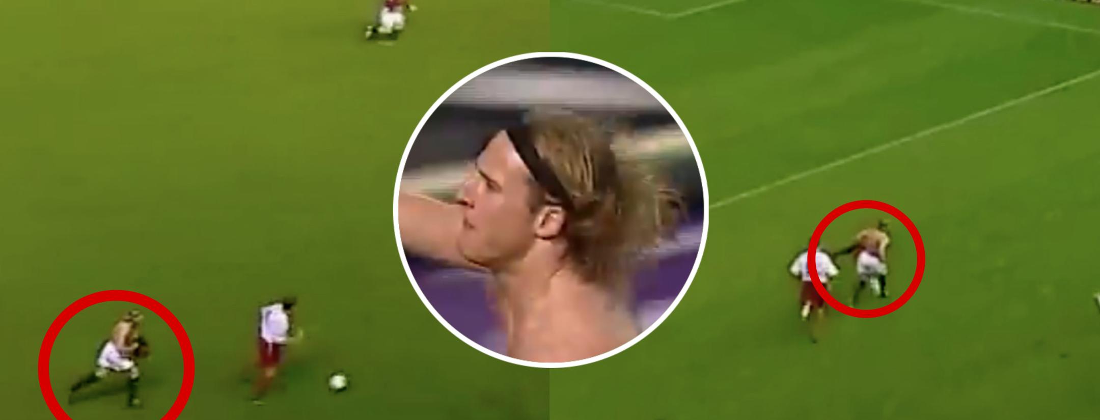 Diego Forlan playing with no shirt for Manchester United