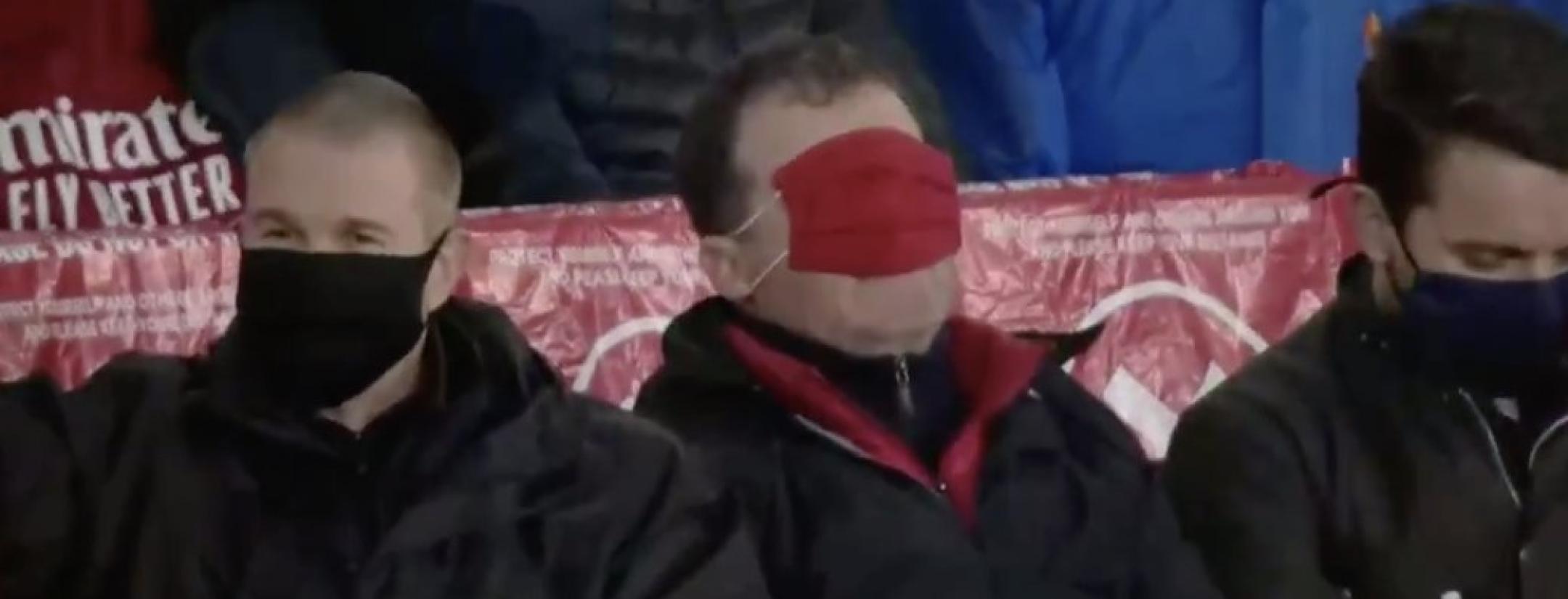 Arsenal supporter with mask