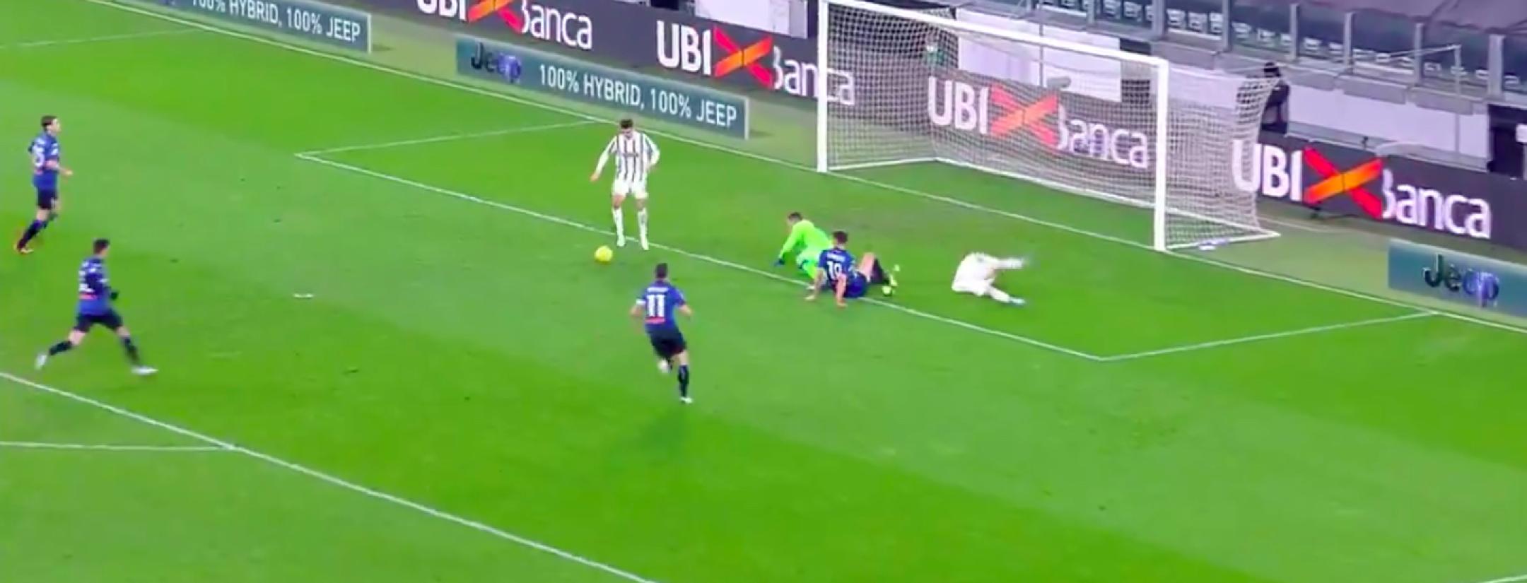 Alvaro Morata backheel miss