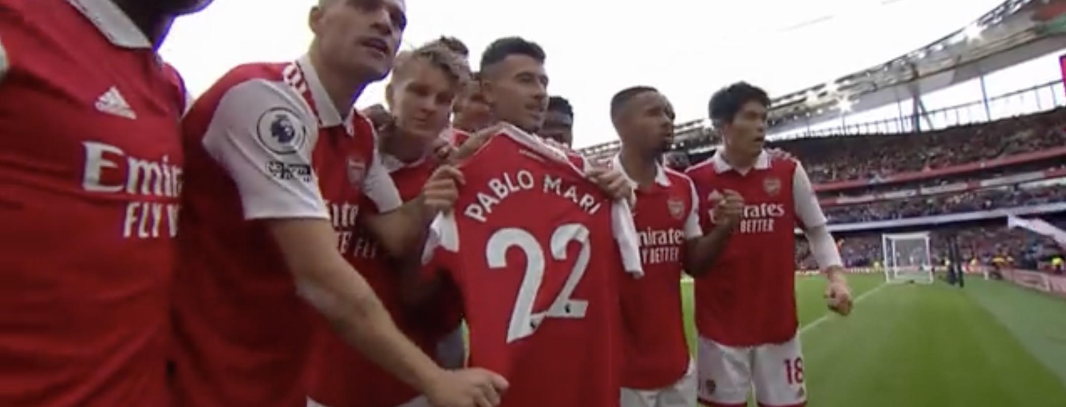 Arsenal Pablo Mari celebration