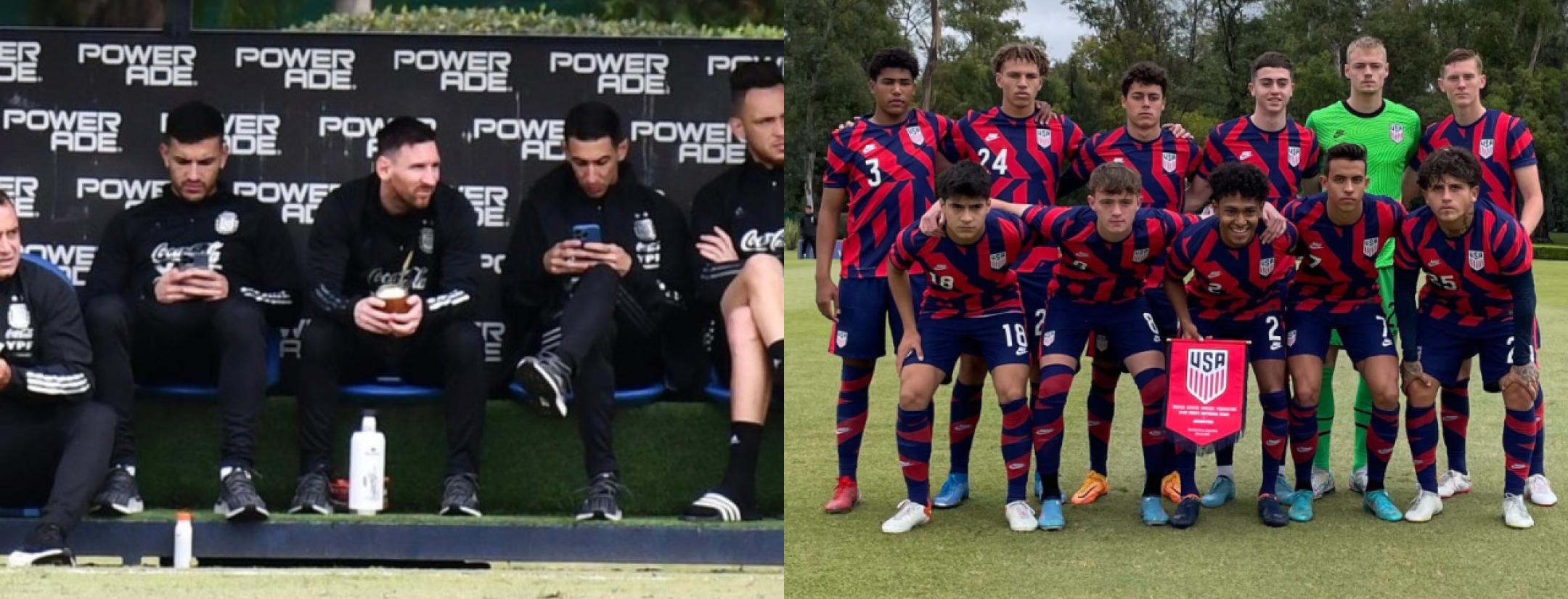 Lionel Messi watches US U-20 match