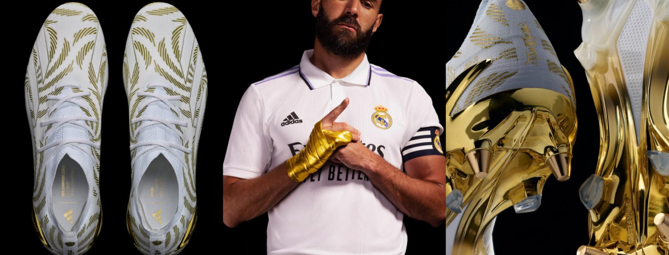 Karim Benzema adidas cleats celebrate Ballon d'Or