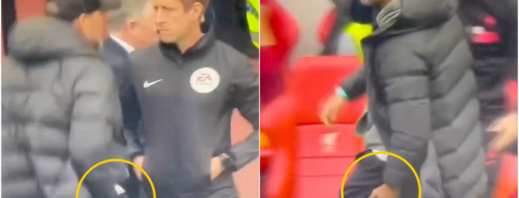 Jurgen Klopp pulls hamstring celebrating goal