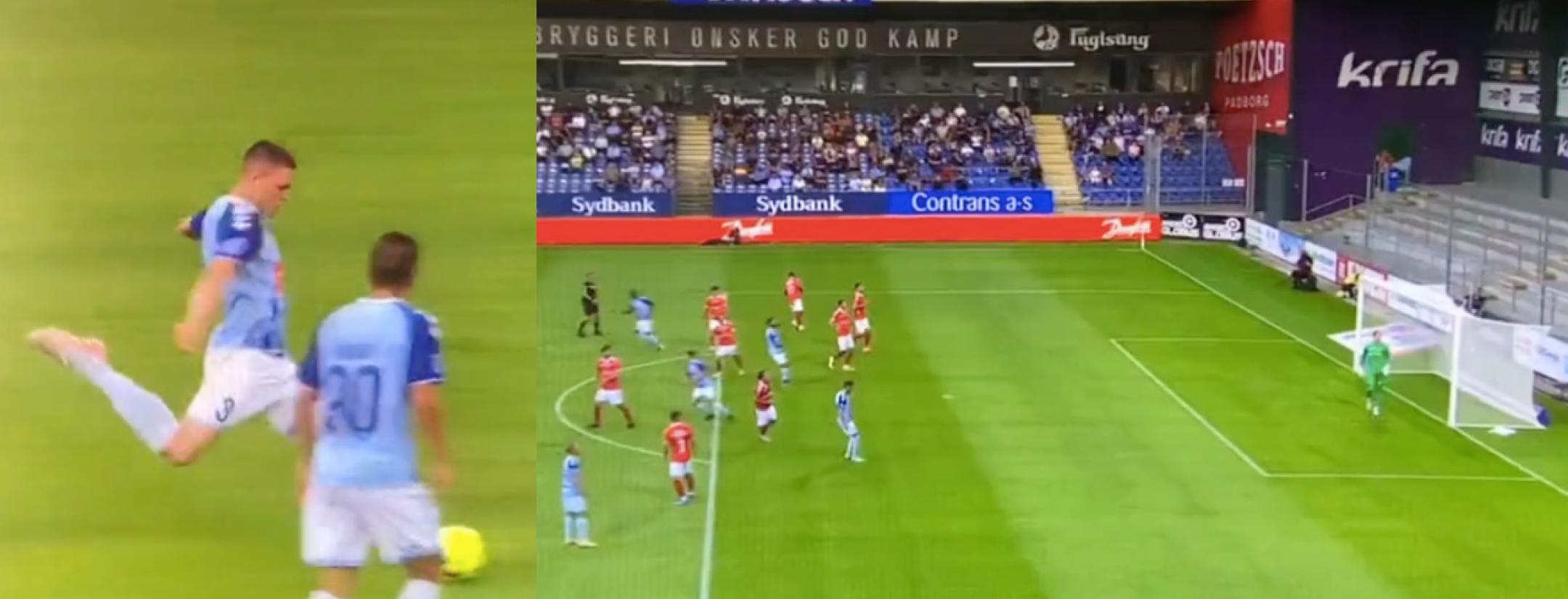 Free kick goes over stadium