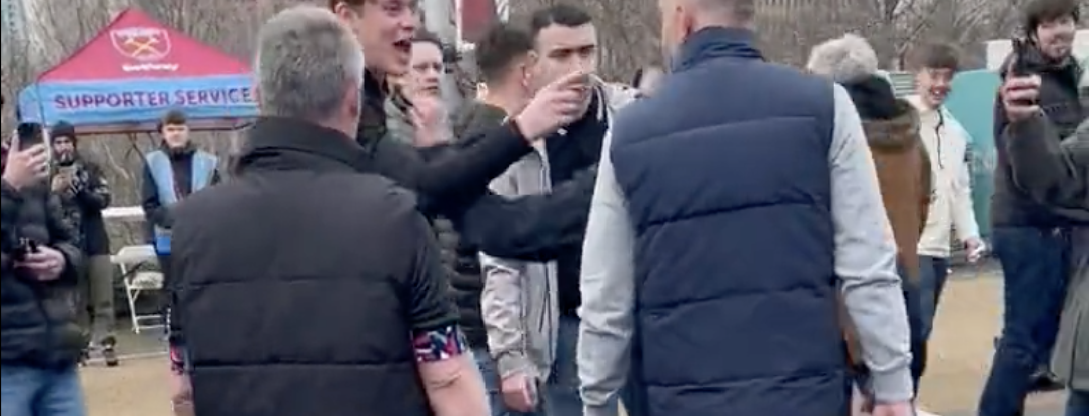 Chelsea fan knocked out by West Ham fan