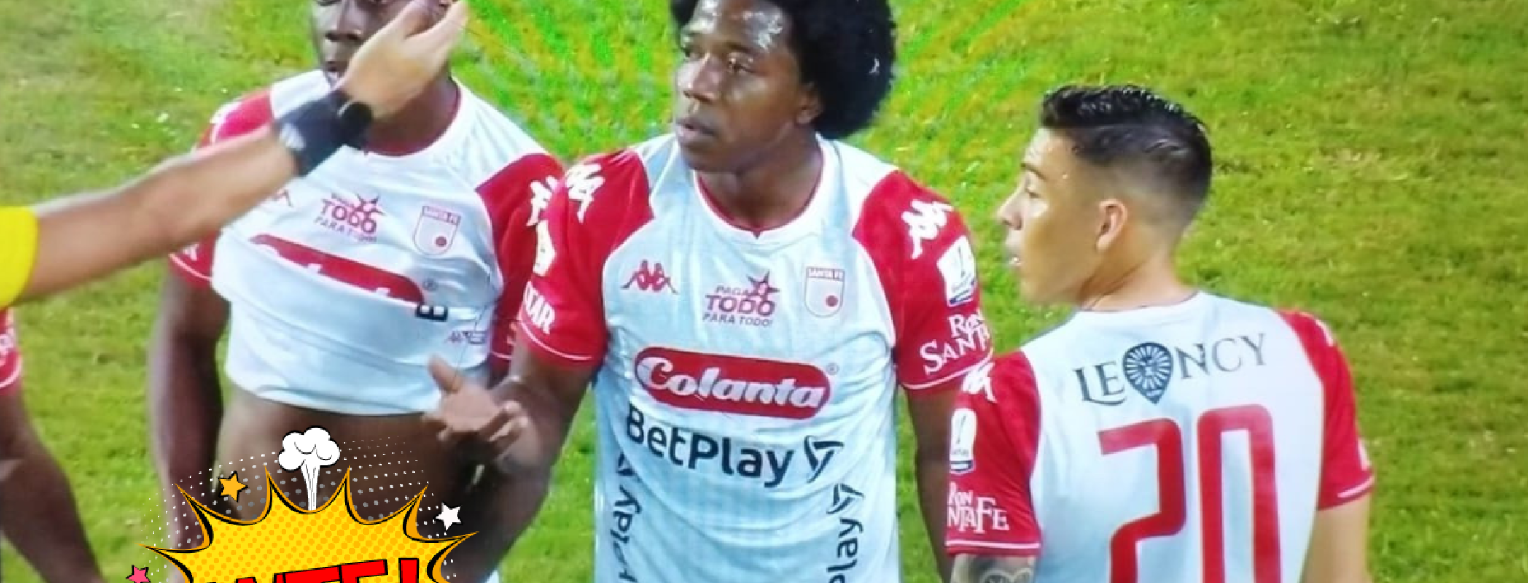 Colombian player shows his genitals