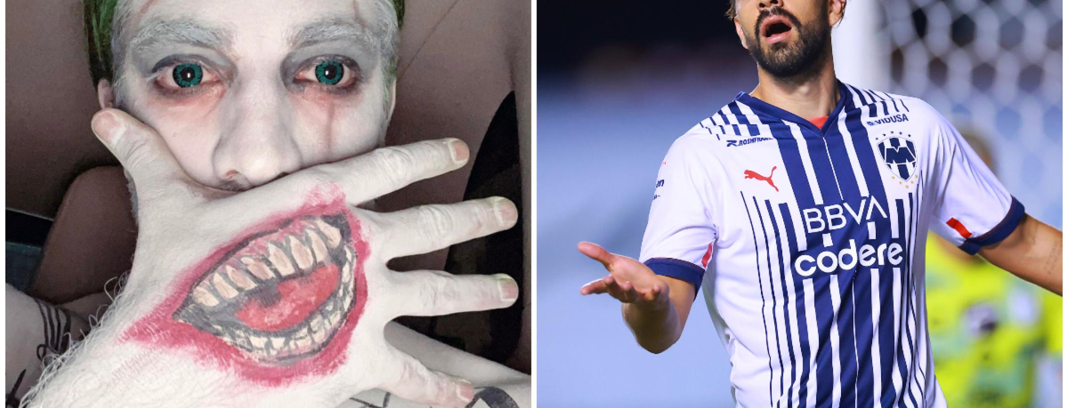 Disfraz de Rodolfo Pizarro a lo Joker.