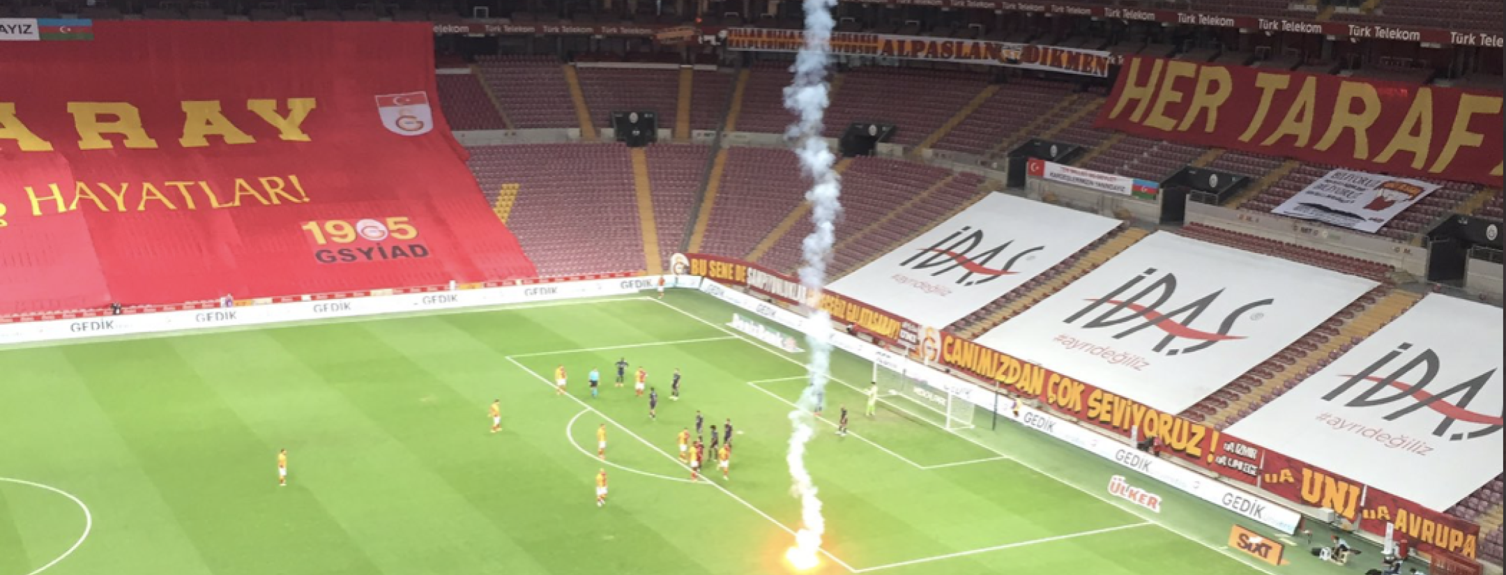 Flare in stadium