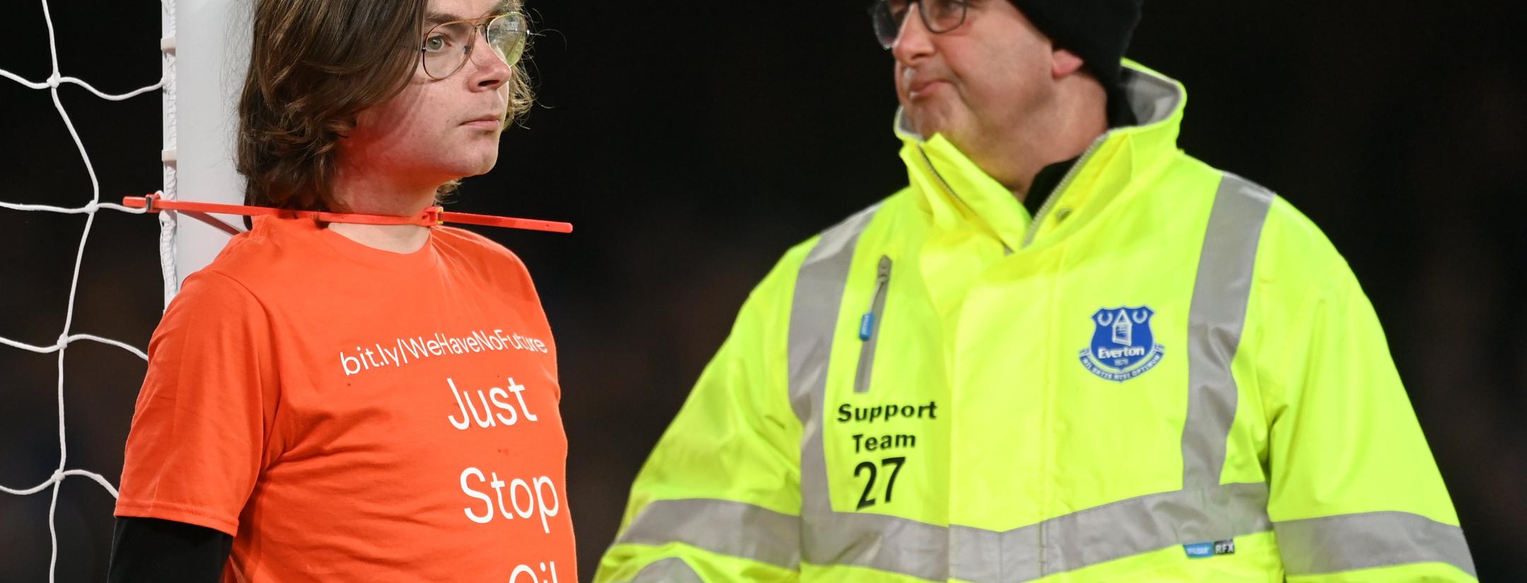 Why Did Fan Tie Himself To Goal Post?